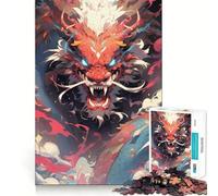 Neon Dragon Colorful Anime Puzzles for Teenagers 1000 Pieces Strengthen Memory Stress Release Clean Edge Wall Art Decor (50x75cm)