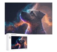 Neon Dreams Cosmic Canine Puzzle for Adults, 1000 PCS, Illustrated Jigsaw Edition, A Focused Activity for Patient Adult Puzzlers