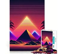 Neon Dreams of The Pharaoh Jigsaw Puzzles 1000 Piece for Teenagers Thought Toy Stress Release Precise Edge Perfect Present (38x52cm)