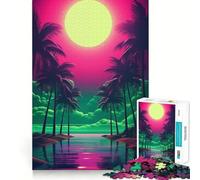 Neon Dreamscape Elegance Teenagers Puzzles 1000 Piece Jigsaws Smart Game Calming Play Pattern Assembly Lovely Present (38x52cm)