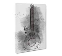 Neon Electric Guitar Canvas Print | Gallery Wrapped 30mm Frame Wall Art | 30x20 inches | Ready to Hang | Abstract Music Picture | Living Room Bedroom Lounge Office