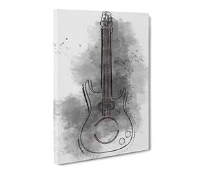 Neon Electric Guitar Canvas Print | Gallery Wrapped 30mm Frame Wall Art | 30x20 inches | Ready to Hang | Abstract Music Picture | Living Room Bedroom Lounge Office