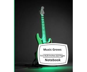 Neon Electric Guitar Notebook: Music Lover Journal for Musicians, Guitar Players, Songwriting & Practice Log Book (College Ruled, 7.5 x 9.25)