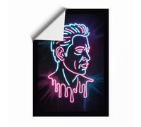 Neon Electric Portrait Modern Unframed Wall Art Print A1 (84.1×59.4cm), Wall Decor for Living Room, Bedroom, Office & Home, Art Gift