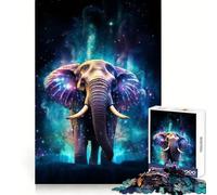 Neon Elephant Nebulae Jigsaw Puzzles 1000 Pieces for Teenagers Recall Upgrade Calming Play Clear Cut Lovely Gift (50x75cm)