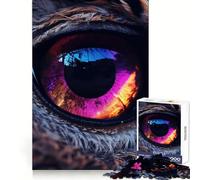 Neon Eye Of The Owl 1000 Piece Jigsaw Puzzle for Adults Smart Game Soothing Fun Pattern Assembly Stylish Gift (50x75cm)