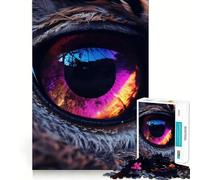 Neon Eye Of The Owl 1000 Piece Jigsaw Puzzle for Adults Smart Game Soothing Fun Pattern Assembly Stylish Gift (50x75cm)