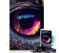 Neon Eye Of The Owl 1000 Pieces Jigsaws Adults Puzzles Gifts Improve Memory Quiet Calm Sharp Edge Artistic Gift (38x52cm)