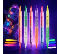 Neon Face Paint, Glow in the Dark Face Paint, DoubleEnded UV FacePaint Pen