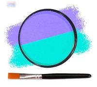 Neon Face Paint Palette - Dual-Tone Water-Soluble Makeup For Festivals, Costume Parties, Halloween, Cosplay, Theatre And Stage Art With Precision Brush For Creative Performance