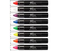Neon Face Paint Stick by UV Glow - Genuine and original UV Glow product - glows brightly under UV Light! (Set of 8)