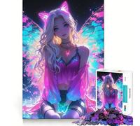 Neon Fairy by The Water 1000 Piece Jigsaws for Teenagers Brain Workout Toy Easy Leisure Image Assembly Stylish Gift (50x75cm)