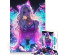 Neon Fairy by The Water Adult Jigsaw Puzzles 1000 Pieces Mind Challenge Toy Relax Time Quality Cut Cherished Gift (38x52cm)