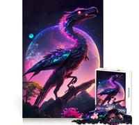 Neon Fairytale Dinosaur 1000 Piece Jigsaw Puzzles for Adults Jigsaw Brain Workout Toy Bonding Time Art Assembly Stylish Gift (38x52cm)