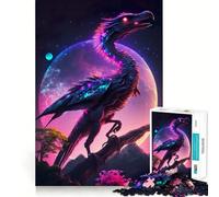 Neon Fairytale Dinosaur 1000 Piece Jigsaw Puzzles for Adults Jigsaw Brain Workout Toy Bonding Time Art Assembly Stylish Gift (38x52cm)