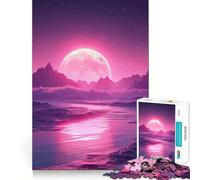 Neon Fantasy Landscape 1000 Pieces Jigsaw Puzzles for Teenagers Thought Toy Home Activity Precise Edge Santa Wish List (38x52cm)