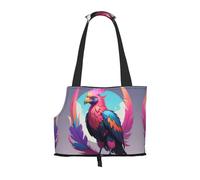 Neon Feather Condor Printed Portable Foldable pet Shoulder Bag, Suitable for Carrying Small Pets
