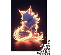 Neon Fire Kitsune Fox 1000-Piece Jigsaw Puzzle for Adults, 70x50cm/1000pcs, Fresh Winter Hobby, Quiet Evening Activity And Winter Weekends