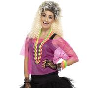 Neon Fishnet Top 1980s 80s Fancy Dress Accessory Retro Disco