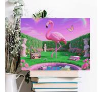 Neon Flamingo Pattern Wall Decor For Living Room Large Canvas Wall Art For Bedroom Modern Office Pictures Wall Artwork Landscape Paintings Canvas Art Prints Home Decorations 16x12inch(40x30cm)