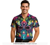 Neon Flamingo Shirt Mens Silly Bright Shirt Adults Fancy Dress Accessory