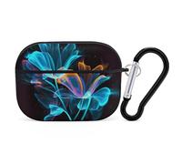 Neon Flowers AirPods Pro Case Cover with Keychain Ring PC Hard Shell Protective Case for AirPods Pro 2nd for Women Men Generation Easy Open Full Drop Protection Cover Black-Style