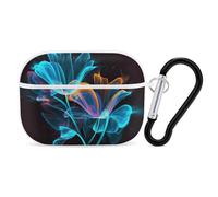 Neon Flowers AirPods Pro Case Cover with Keychain Ring PC Hard Shell Protective Case for AirPods Pro 2nd for Women Men Generation Easy Open Full Drop Protection Cover White-Style