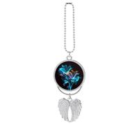 Neon Flowers Car Hanging Ornament Rear View Mirror Pendant Lucky Presents Hanging Ornament Funny Car Pendant for Office Auto Home Decoration Silver-style