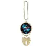 Neon Flowers Car Hanging Ornament Rear View Mirror Pendant Lucky Presents Hanging Ornament Funny Car Pendant for Office Auto Home Decoration Golden-style