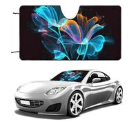 Neon Flowers Car Windshield Sun Shade Keep Car Interior Cool 51"x28" Folding Front Window Sun Shade, Heat Shield for SUV, Truck, Blocks UV