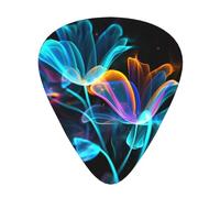 Neon Flowers Guitar Plectrums, 12 Pcs Lightweight Guitar Plectrums, 0.46mm/0.71mm/0.96mm Thickness For Acoustic Guitar Acoustic Electric Guitar Ukulele Bass