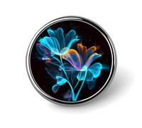 Neon Flowers Round Badge Cute Enamel Lapel Pin Brooches Button Pin Personalized Clothing Decoration Unisex Badge Holder Hats Bags Shirts Decor