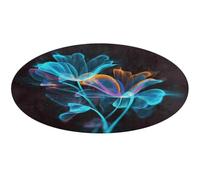 Neon Flowers Round Rug Soft Absorbent Bath Mat Entryway Anti Slip Rugs Farmhouse Front Back Door Mat 80 * 80cm for Bedroom Living Room Home Decorative