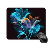 Neon Flowers Square Mouse Pad Portable Computer Mousepad with Non-Slip Rubber Base 20 * 25cm Ultra-Thin Gaming Mouse Mat for Computer Laptop Office Desk Accessories