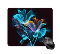 Neon Flowers Square Mouse Pad Portable Computer Mousepad with Non-Slip Rubber Base 25 * 30cm Ultra-Thin Gaming Mouse Mat for Computer Laptop Office Desk Accessories