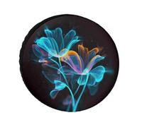 Neon Flowers Tire Covers Waterproof Anti UV Tire Cover 26inch Single Axle Wheel Covers for RV Truck SUV Trailer Universal for All Seasons