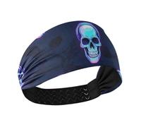 Neon Fluorescent Skull Non-Slip thick headband Elastic sweat for hiking Running tennis washing face