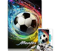 Neon Football Puzzles 1000 Pieces for Teenagers,Pattern Assembly Fun at Home Activities,Birthday Present,Travel Gifts (50x75cm)