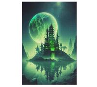 Neon Fortress 1000 Piece Jigsaw Puzzle- Brain Teaser Game for Adults & Children - Educational Activities Wooden Jigsaws 78×53cm