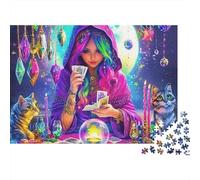 Neon Fortune Teller 1000 Pieces Jigsaw Puzzles For Adults Educational Games Stress Relieving Entertainment Cultivate The Spirit of Teamwork for Adults And Kids, Age 12 Years Up 300pcs (40x28cm)