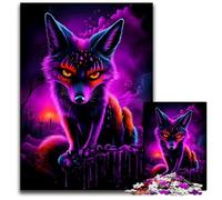 Neon Fox Jigsaw Puzzles for Adults 1000 Piece Jigsaw Puzzles Ideal for Lover Perfect Christmas New Year Valentine's Gift 1000 PCS(75x50cm)