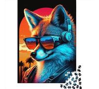 Neon Fox Paper 1000 Pieces Jigsaw Puzzle for Adults Creative Rectangular Puzzle Brain Exercise Challenge Game 1000pcs (38x26cm)
