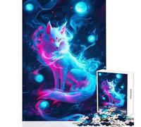Neon Fox Spirit Jigsaw for Teenagers 1000 Pieces Stimulate Active Brain And Mind Gentle Relaxing Fun Activity (38x26cm)
