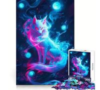 Neon Fox Spirit Jigsaw Puzzles 1000 Piece for Teenagers Thought Toy Stress Release Precise Edge Perfect Present (50x75cm)