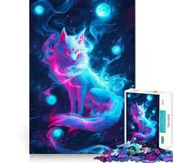 Neon Fox Spirit Jigsaw Puzzles 1000 Piece for Teenagers Thought Toy Stress Release Precise Edge Perfect Present (50x75cm)