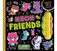Neon Friends: Scratch Art & Coloring
