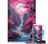 Neon Full Moon Rising Puzzles for Teenagers 1000 Pieces Brain Workout Toy Cozy Relax Image Assembly Warm Surprise (50x75cm)