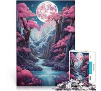 Neon Full Moon Rising1000 Piece Puzzle For Adults Educational Games Home Decoration Every Piece is Unique - Challenging Family Fun Game 38x26cm