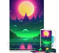 Neon Futurism Unleashed 1000 Piece Jigsaw Puzzles for Adults Teenagers Brain Skill Group Joy Exact Edge Stylish Gift (38x26cm)