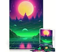 Neon Futurism Unleashed 1000 Piece Jigsaw Puzzles for Adults Teenagers Brain Skill Group Joy Exact Edge Stylish Gift (38x26cm)